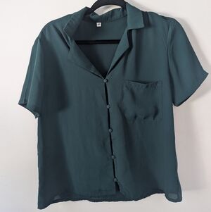 Women's Forest Green Short Sleeve Shirt